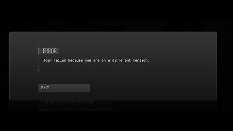 🥆 Join failed because you are on a different version COD Call of Duty Warzone