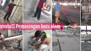 LIPUTAN HASIL PEMASANGAN DINDING BATU ALAM CANDI RTA