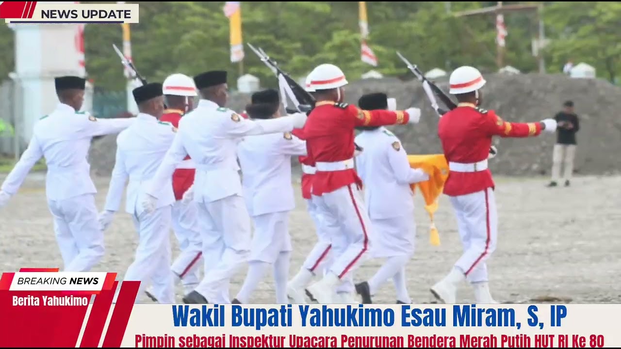 Wakil Bupati Yahukimo Pimpin Upacara Penurunan HUT RI Ke 80 