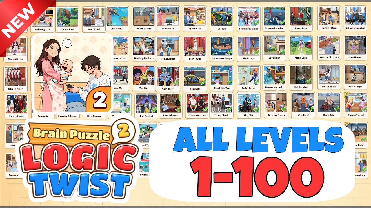 Brain Puzzle 2: Logic Twist - ALL LEVELS 1-100 || Solutions Gameplay ...