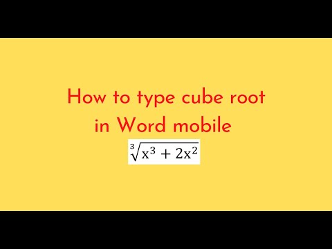 How to type cube root in Word mobile - YouTube