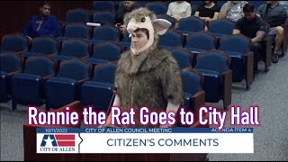 Ronnie the Rat goes to City Hall for Furry Awareness