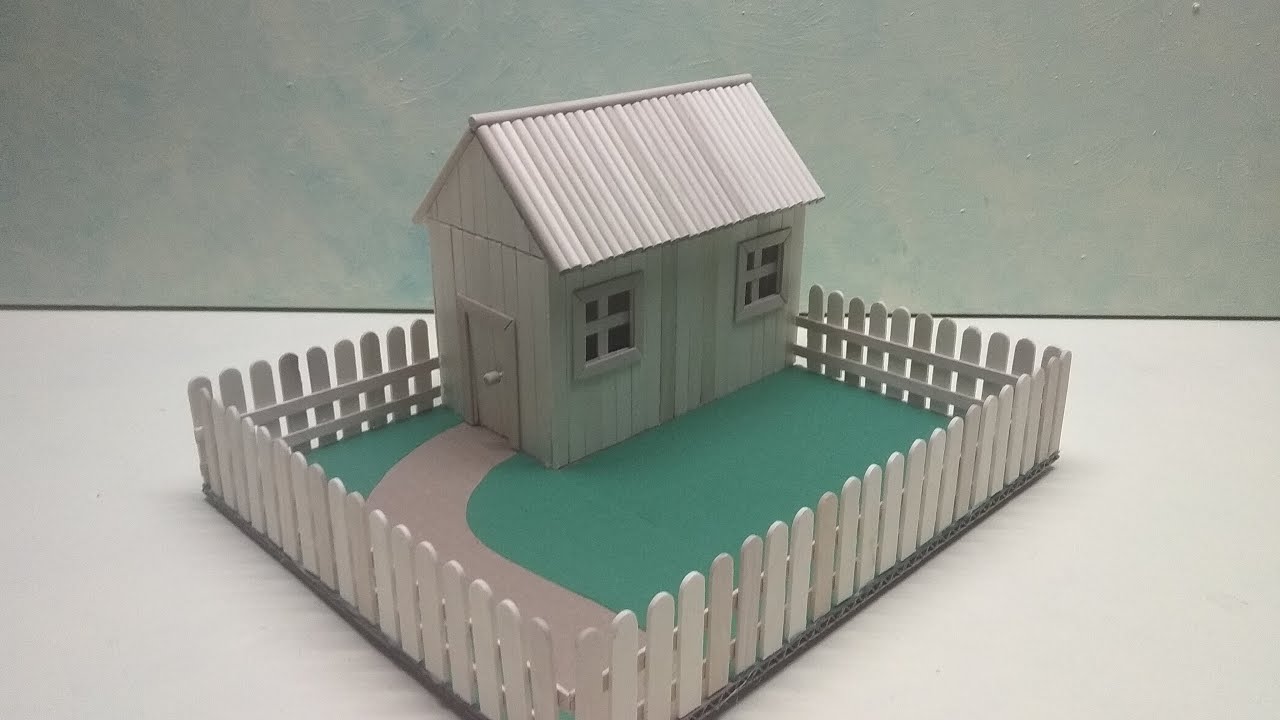 Art Of Rohit on X: Popsicle sticks house tutorial -   #art #DIY  / X