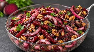 SO DELICIOUS! I eat this Georgian beet salad almost every evening!
