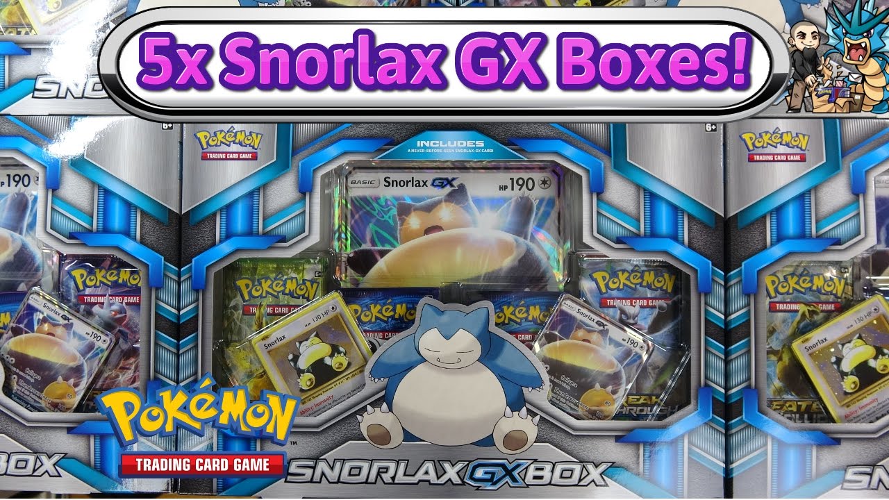 Opening 5x Snorlax Gx Boxes More Pokemon Tcg Sun And Moon Gx Reveals