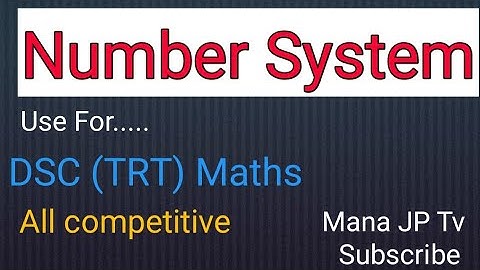DSC(TRT)and TET Maths class// Number system //SGT Maths class1