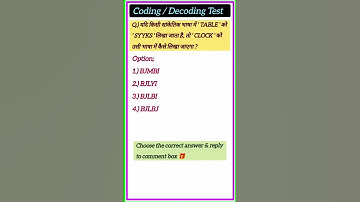 Coding decoding #reasoning #codingdecoding #ssc #motivation #shortvideo #viralvideo #short #shorts