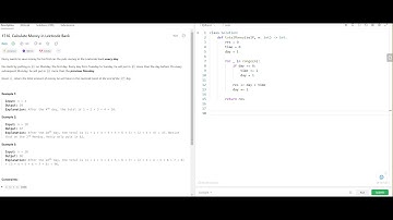 Amazon Yahoo Interview Question - Calculate Money in Leetcode Bank- Leetcode 1716- Python