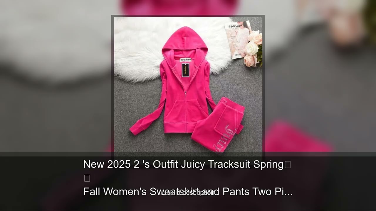 New 2025 2 's Outfit Juicy Tracksuit Spring Fall Women's Sweatshirt and Pants Two Piece Set ele