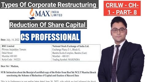 PART- 8 TYPES OF CORPORATE RESTRUCTURING /  CRILW CS PROFESSIONAL JUNE 2023. CRILW CH-1