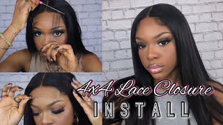 BEGINNINER FREINDLY LACE BLEACHING + 4x4 CLOSURE Install in 10 MINUTES  | LUVME Hair | Joanna Divine