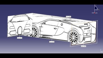 CATIA Tutorial | Surfacing |  Bugatti Chiron | CREATING BLUEPRINT FOR CAR DESIGN