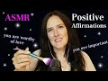 ASMR Whispered Positive Affirmations for Relaxation & Sleep (repeating phrases and mic brushing)