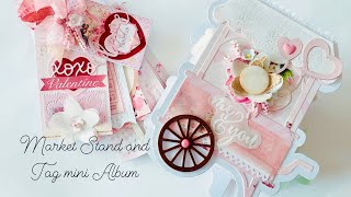 Scrapdiva Market Stand TUTORIAL + Tag Mini Album Valentine Paper Crafts Iralamija Scrapbook