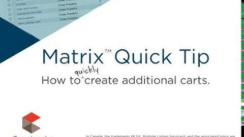 Matrix Quick TIp - Create Additional Carts