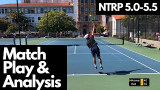 NTRP 5.0-5.5 Match Play and Analysis (Windy day) 4K