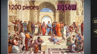 magic jigsaw puzzle : Rafael /the school of Athens 1200 pieces no guide lines time lapse screenshot 2