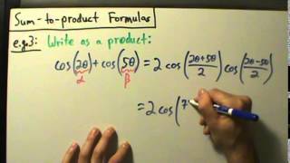 Trigonometry - Sum-to-product Formulas - Example 3