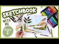 Fill my sketchbook with me! Painting landscapes and Florals