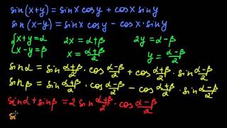 §149 Вывод формул преобразования суммы тригонометрических функций в произведение