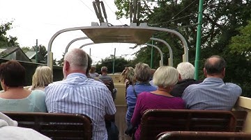 Under the wires - looking up from open-top trolleybus 202 (ALJ 986)