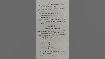 bsc 4th semester maths Important questions Differential equation and mechanics VIPQUESTION Soni mam