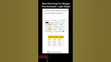 Best Teble Script For blogger #table#blog#blogger#satishkvideo #blogspot #pawanagrwal