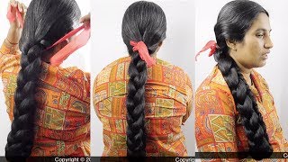 ILHW Ganga's School Girl Style Single Folded Cobra Braid Making With Ribbon