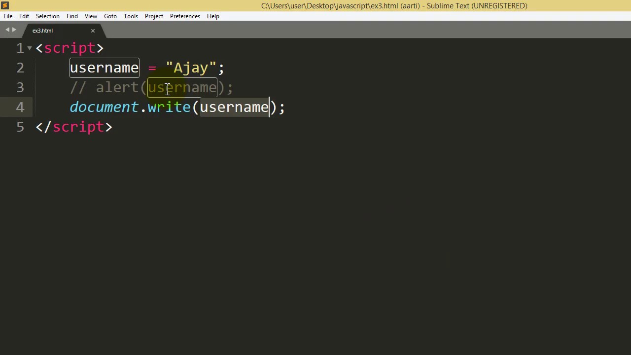 Javascript tutorial in Hindi - 3 print values using document object ...