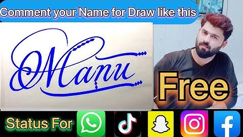 Manu Name Signature Calligraphy Status | How to Cursive write with cut Marker #manu @manu