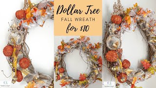 DOLLAR TREE fall wreath for ONLY $10