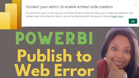 How to fix publish to web error on power bi | How to fix embed code error on power bi