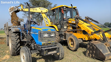 Jcb 3dx Backhoe Loader Machine Loading Mud In Sonalika 42 Di Rx Tractor | Jcb Tractor | Jcb Video