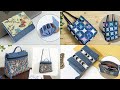 4 Old Jeans and Printed Fabric Ideas | DIY Cute Denim Bags and Purses | Compilation | Bag Tutorial