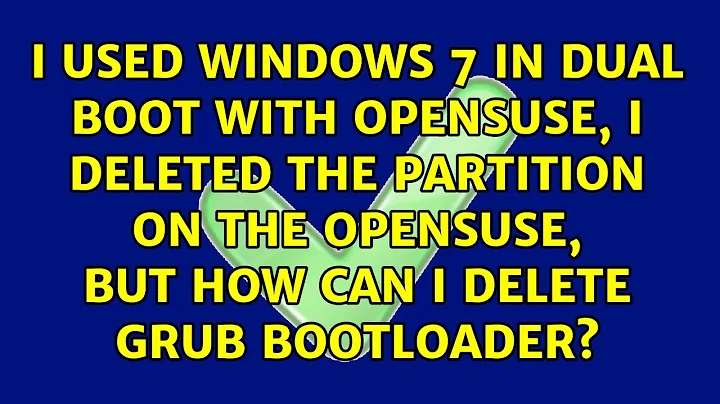 I used windows 7 in dual boot with opensuse, I deleted the partition on the opensuse, but how...