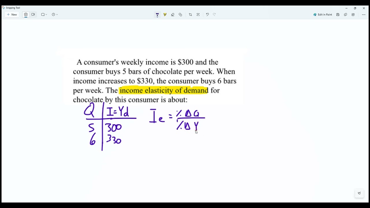 Как рассчитать эластичность спроса по доходу (пример задачи)