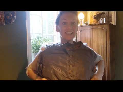 Unboxing a vintage 1880 Bustle walking outfit.