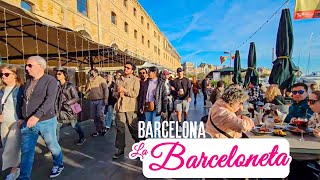 Crowded Barceloneta, Neighborhood in Barcelona