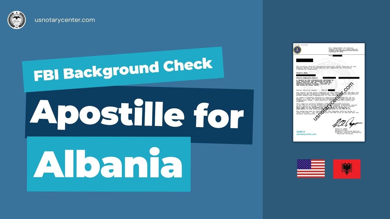 FBI Background Check Apostille for Albania