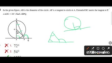 In the given figure, AB is the diameter of the circle. AP is a tangent to circle at A. Extended BC