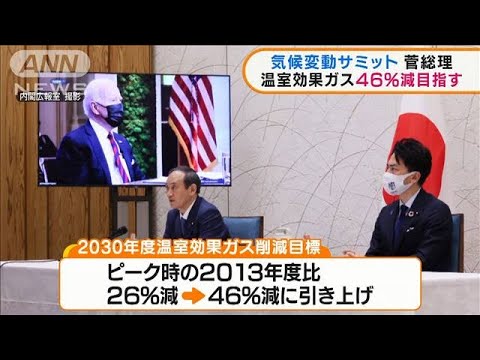 気候変動サミット 菅総理 温室効果ガス46 減表明 2021年4月23日 Youtube