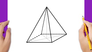 How to draw a rectangular right pyramid