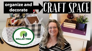 2020 ORGANIZATION DIY \& DECOR CHALLENGE~Trash to Treasure Craft Space~Dollar Tree Organization