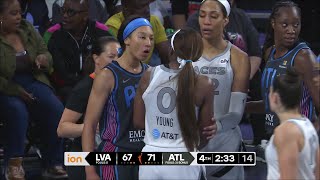 🤐 HEATED Double Techs, Aerial Powers & Jackie Young Nose To Nose In Atlanta Dream vs Las Vegas Aces
