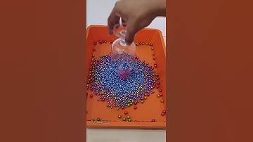 Colourful Pearls Drop from Different Glasses. #shorts #satisfying #reverse #oddlysatisfying #asmr