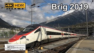 2019-11-12 [4K] Bahnhof Brig in the afternoon: BLS and SBB in action, passenger &amp; freight in 4K!