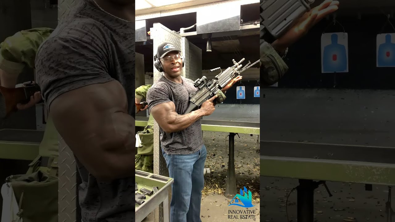  Full Auto M249 USA In Shooting Range Machine Gun Review