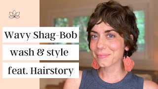 &#39;Bixie&#39; styling DEMO + Hairstory review | real life+curly girl