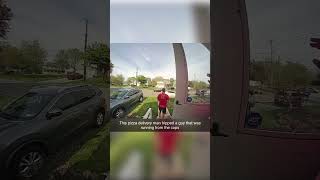 Pizza Delivery Man Trips Person Running From Cops