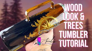 How To | Wood Look and Trees Epoxy Travel Tumbler Tutorial | beginner friendly